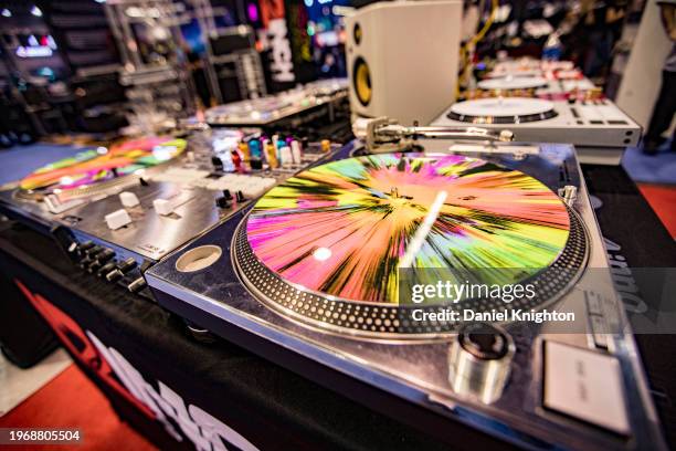 Set up during The NAMM Show at Anaheim Convention Center on January 28, 2024 in Anaheim, California.