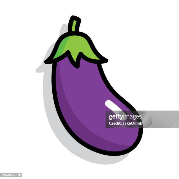 eggplant doodle 6 - aubergine stock illustrations