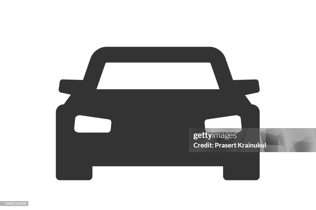 Car icon vector isolated on white