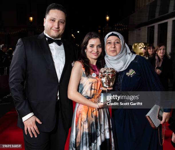 Hamza al-Kateab and Waad Al-Kateab, 73rd British Academy Film Awards, After Party, Arrivals, Grosvenor House, London, UK - 02 Feb 2020