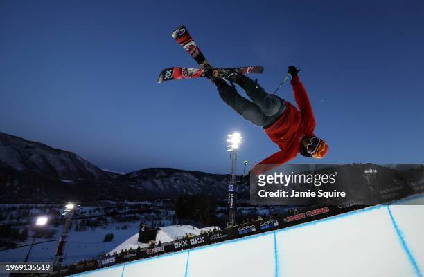 Nick Goepper of the USA competes in the Men's Ski SuperPipe on day 3 of the X Games Aspen 2024 on January 28, 2024 in Aspen, Colorado.