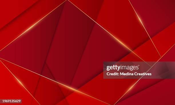 abstract gradient red background with luxury golden line - gold metal stock illustrations