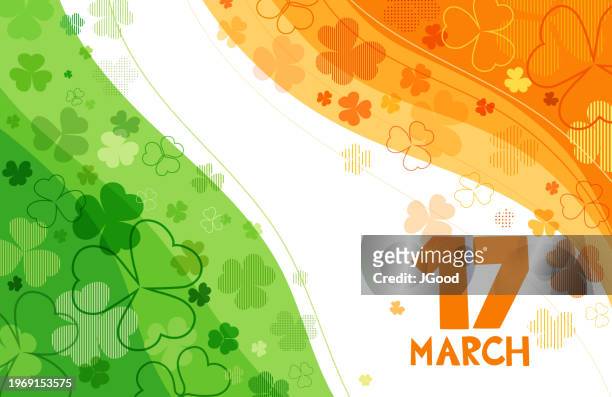 vector background for st. patrick's day - republic of ireland flag stock illustrations