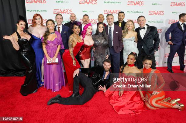 Brazzers contract actors attend the 2024 Adult Video News Awards at Resorts World Las Vegas on January 27, 2024 in Las Vegas, Nevada.