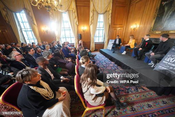 Prime Minister Rishi Sunak during the Help To Grow campaign launch panel event with business leaders from small and medium enterprises discussing how...