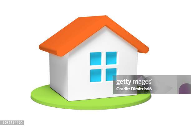 3d vector house icon - real estate agent outside stock illustrations