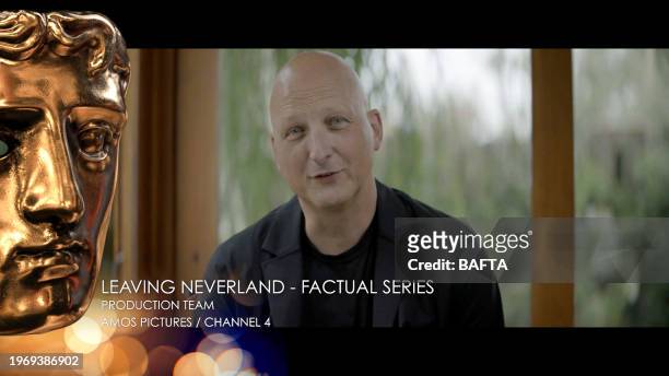 Dan Reed accepts the Factual Series award for Leaving Neverland