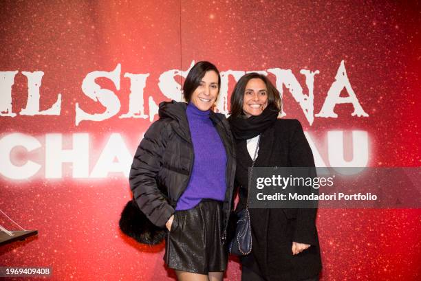 Italian tennis players Flavia Pennetta and Roberta Vinci at the Photocall of the show Il Marchese del Grillo at the Sistina Chapiteau. Milan ,...