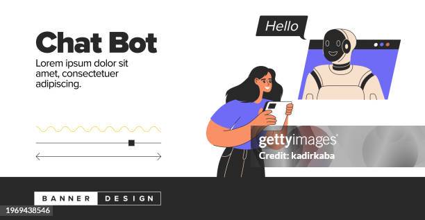 chatbot ai chat concept illustration. artificial intelligence. flat vector illustrations isolated on white background. virtual assistant. - computer tech support stock illustrations