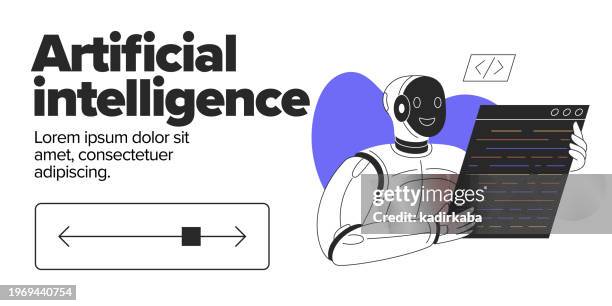 chatbot ai chat concept illustration. artificial intelligence. flat vector illustrations isolated on white background. virtual assistant. - alexa pano stock illustrations