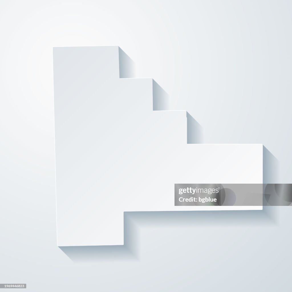 Will County, Illinois. Map with paper cut effect on blank background
