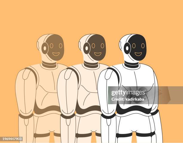 chatbot ai chat concept illustration. artificial intelligence. flat vector illustrations isolated on white background. virtual assistant. - robots stock illustrations