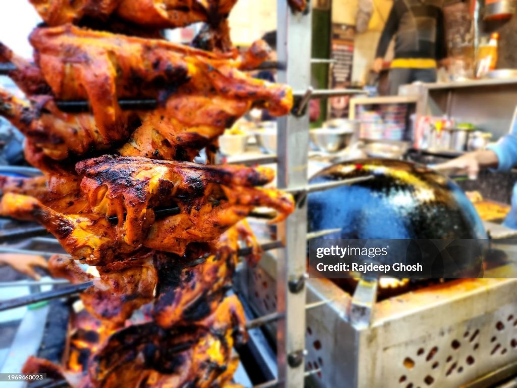 Tandoori chicken on Lucknow street