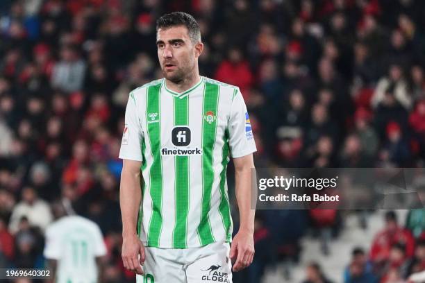 Sokratis Papastathopoulos of Real Betis lo during the LaLiga EA Sports match between RCD Mallorca and Real Betis at Estadi de Son Moix on January 27,...