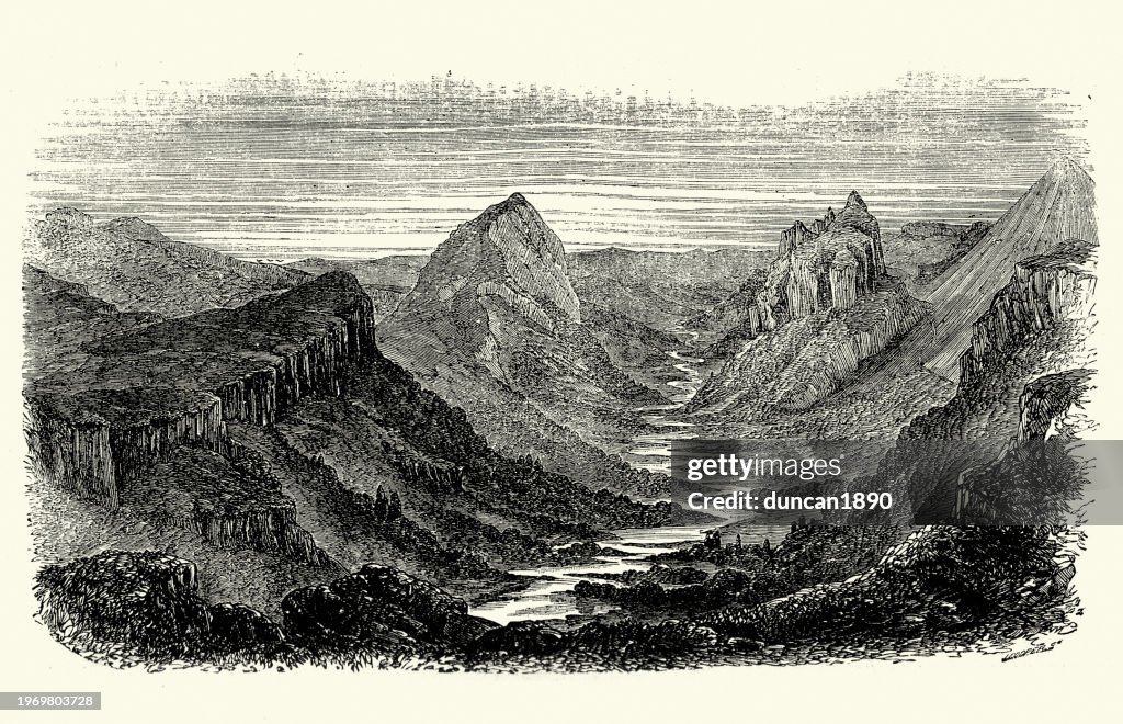 Rocas de Clinkstone, Tuoliere y Sanadoire, del Puy Gros, Francia, década de 1850