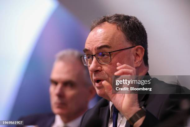 Andrew Bailey, governor of the Bank of England , right, and Ben Broadbent, deputy governor for monetary policy at the Bank of England , during the...