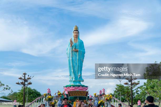 nam hai mother pagoda in bac lieu province - guanyin bodhisattva stock-fotos und bilder