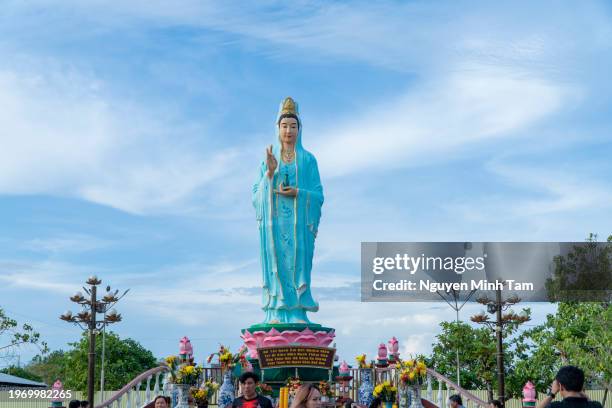 nam hai mother pagoda in bac lieu province - guanyin bodhisattva imagens e fotografias de stock