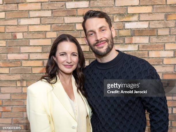 Kristin Davis and Simon Porte Jacquemus attends the "Les Sculptures" Jacquemus' Fashion Show at Fondation Maeght on January 29, 2024 in...