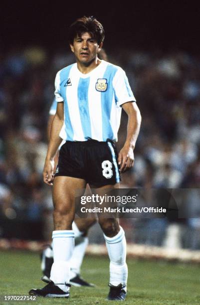 June 1982, Barcelona - FIFA World Cup - Argentina v Belgium - Luis Galvan of Argentina.