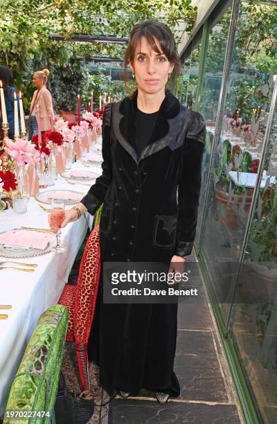 Marina Hanbury attends Poppy Delevingne's Della Vite Valentine's lunch at The Ivy Chelsea Garden on February 1, 2024 in London, England.