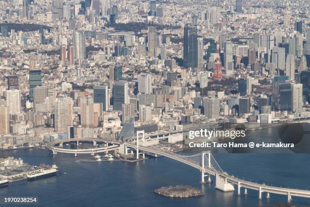 1,115 Aerial Views Of Tokyo Bay Area And Financial District Stock