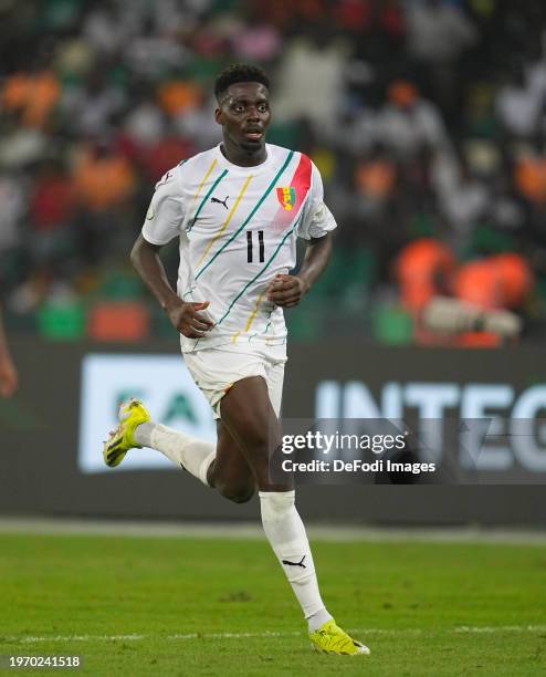 Mohamed Bayo of Guinea looks on during the TotalEnergies CAF Africa Cup of Nations round of 16 match between Equatorial Guinea and Guinea at Alassane...