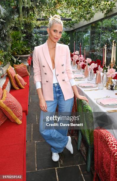 Poppy Delevingne attends Poppy Delevingne's Della Vite Valentine's lunch at The Ivy Chelsea Garden on February 1, 2024 in London, England.