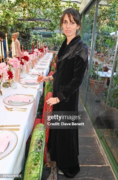 Marina Hanbury attends Poppy Delevingne's Della Vite Valentine's lunch at The Ivy Chelsea Garden on February 1, 2024 in London, England.