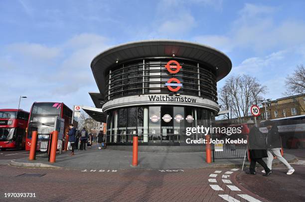 General view of Walthamstow Central Bus and London Underground Tube Station on January 29, 2024 in Walthamstow, United Kingdom.