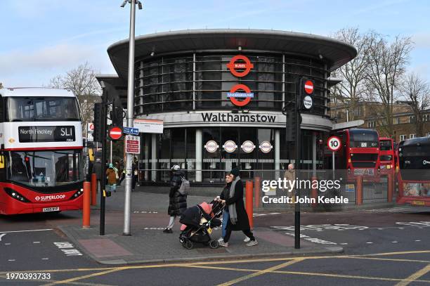 General view of Walthamstow Central Bus and London Underground Station on January 29, 2024 in Walthamstow, United Kingdom.