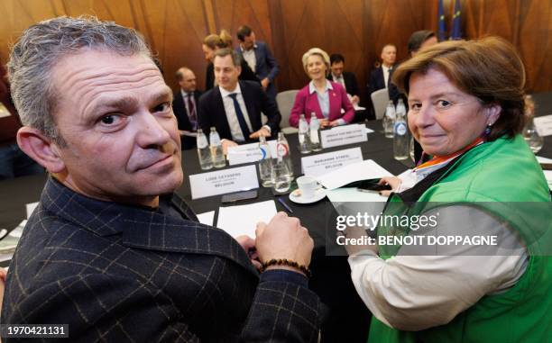 Boerenbond chairman Lode Ceyssens , FWA chairwoman Marianne Streel , Belgium's Prime Minister Alexander De Croo and European Commission President...