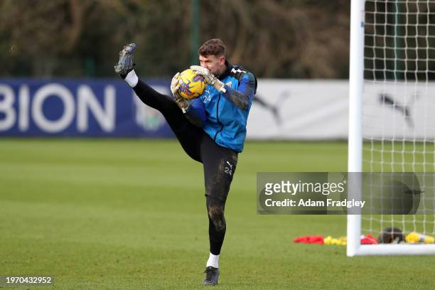 Alex Palmer of West Bromwich Albion during a first team training session at West Bromwich Albion Training Ground on February 1, 2024 in Walsall,...