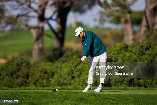 Callum Tarren of England plays his shot during the second round of the PGA Tour Farmer's Insurance Open at Torrey Pines Golf Course on Thursday,...