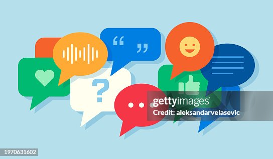 Speech Bubbles Talking Chatting Discussing Concept Speech Bubbles Talking Chatting Discussing Concept