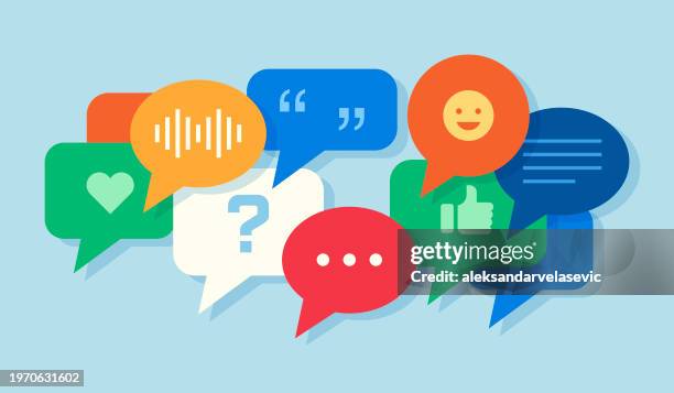 speech bubbles talking chatting discussing concept - thumbs up icon stock illustrations