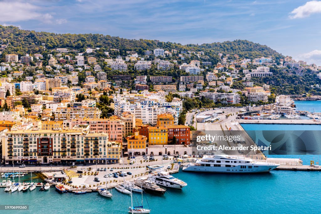 Lympia Port and Nice cityscape on a sunny summer day, Cote d'Azur, France