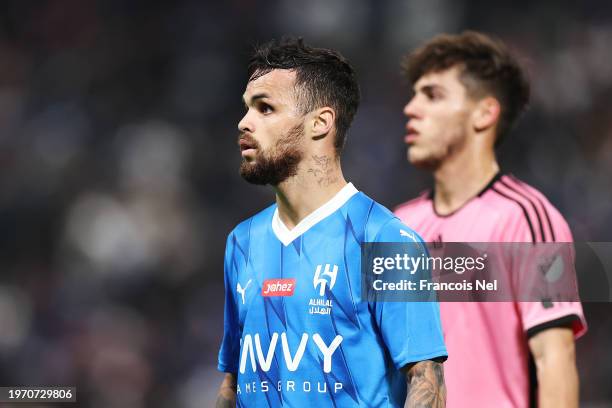 Michael Delgado of Al Hilal looks on during the Riyadh Season Cup match between Al Hilal and Inter Miami at Kingdom Arena on January 29, 2024 in...