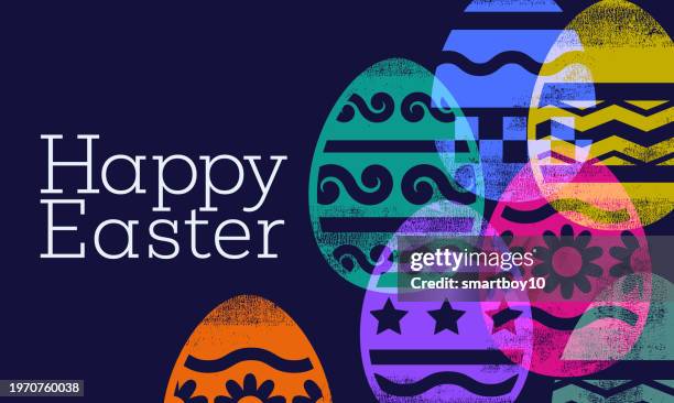 illustrations, cliparts, dessins animés et icônes de typographie style pâques salutation - pâques