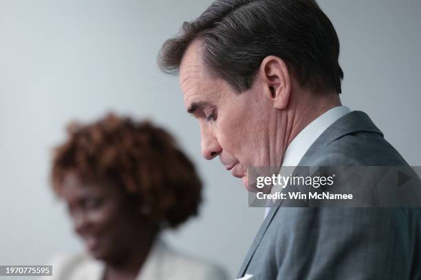 National Security Council Coordinator for Strategic Communications John Kirby and White House press secretary Karine Jean-Pierre answer questions...