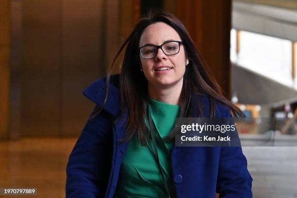 Kate Forbes on the way to First Minister's Questions in the Scottish Parliament, on February 1, 2024 in Edinburgh, Scotland.