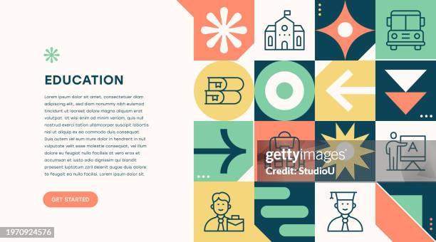 ilustraciones, imágenes clip art, dibujos animados e iconos de stock de educación, vuelta al cole - edificio escolar