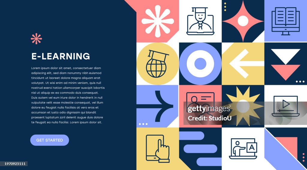 E-Learning Geometric Pattern Web Banner