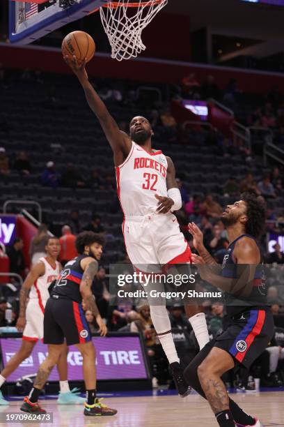 Jeff Green of the Houston Rockets plays against Detroit Pistons at Little Caesars Arena on January 12, 2024 in Detroit, Michigan. NOTE TO USER: User...