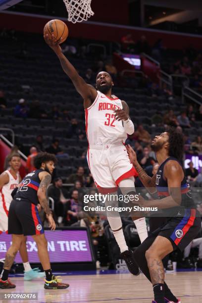 Jeff Green of the Houston Rockets plays against Detroit Pistons at Little Caesars Arena on January 12, 2024 in Detroit, Michigan. NOTE TO USER: User...