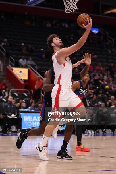 Alperen Sengun of the Houston Rockets plays against Detroit Pistons at Little Caesars Arena on January 12, 2024 in Detroit, Michigan. NOTE TO USER:...