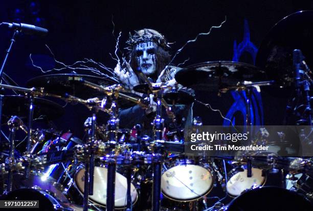 Joey Jordison of Slipknot performs at Arco Arena on March 11, 2009 in Sacramento, California.