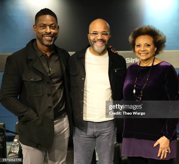 Sterling K Brown, Jeffrey Wright and Leslie Uggams visit SiriusXM at SiriusXM Studios on January 29, 2024 in New York City.