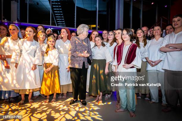 Princess Beatrix of The Netherlands attends the Interreligious Symposium In Freedom Connected in Tivoli vredenburg on January 29, 2024 in Utrecht,...