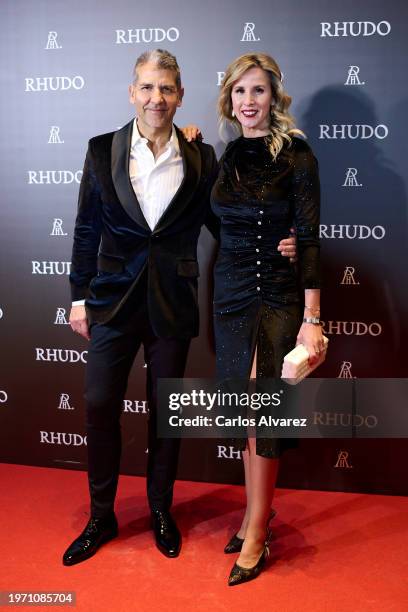 Paco Roncero and Nerea Ruano attend the "Rhudo" restaurant opening photocall on January 29, 2024 in Madrid, Spain.